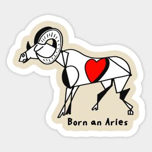 Born an Aries by Pollux Sticker